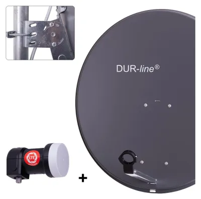 Produktbild von DUR-line MDA 80 Satellitenschüssel anthrazit + Single LNB