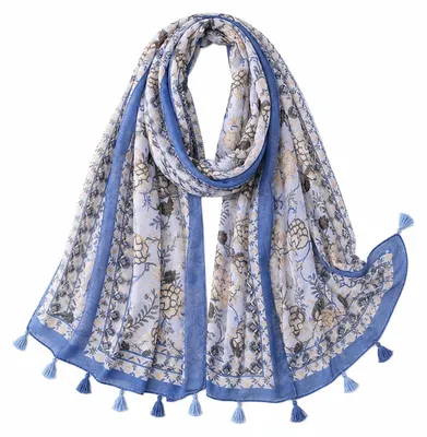 Produktbild von Schal Damen Oversize mit Fransen 180x90 cm Polyester