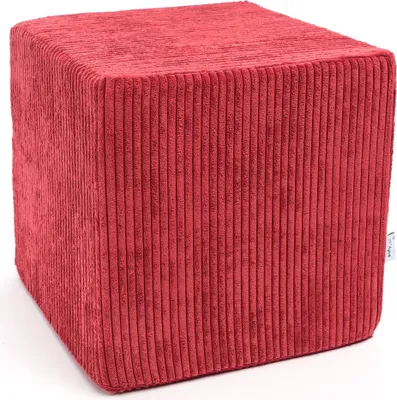 Produktbild von Ecopuf, Sitzhocker, Fußhocker aus Cordstoff, Quadratischer Hocker, 40x40cm
