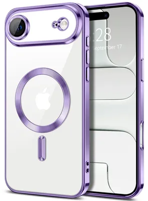 Produktbild von Weiche Klar Hülle für iPhone Air, Kameraschutz, Kompatibel mit MagSafe, Elektroplattiert TPU Handyhülle Violett