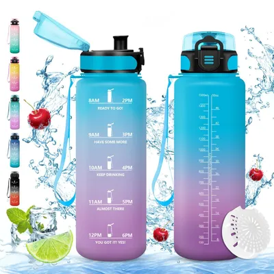 Image de Solidchoice - Bouteille de sport Vikaster, 1500 ml, sans BPA et anti-fuites