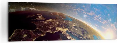 Produktbild von Bild auf Leinwand - Leinwandbild - Kosmos Erde - 160x50cm - Wand Bild - Wanddeko - Wandbilder - Leinwanddruck - Bilder - Kunstdruck - Wanddekoration - Leinwand bilder - Wandkunst - AB160x50-3809