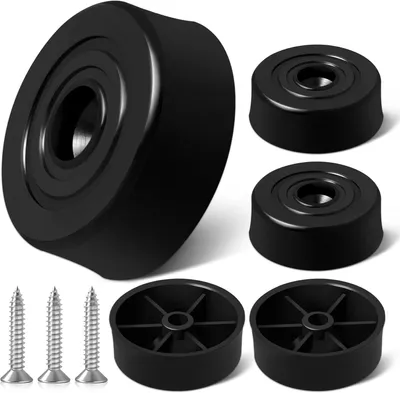 Produktbild von 36 Möbelfüße Schwarz, Ø 33 x H 13 mm, Runde Möbelbeine für Schränke, Stühle und Tische
