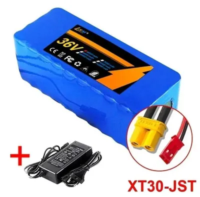 Produktbild von 36V 60Ah Lithium Ionen Akku E Scooter - 10S4P 18650 Akku Pack - XT30-JST Stecker - Mit Ladegerät - 188x66x78mm