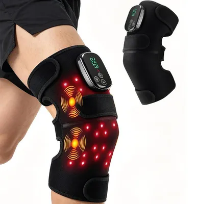 Produktbild von Kabellose Rotlicht Kniemassage, 660nm & 850nm, Wärme 5 Stufen, Vibration, 5000mAh, Timer – für Knie, Schulter, Ellenbogen