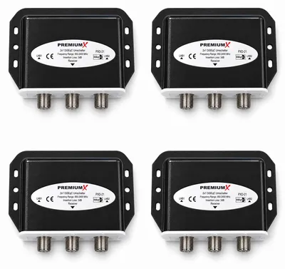 Produktbild von 4x PremiumX DiSEqC Schalter 2/1 SAT Umschalter Satellitenweiche Switch Verteiler