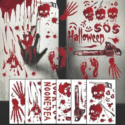Zdjęcie produktu dla Naklejki na Halloween z motywem ducha, dyni i nietoperzy, 6 sztuk