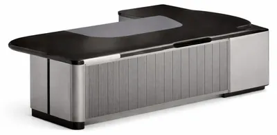 Produktbild von Moderner Chefschreibtisch in Schwarz mit eleganter Frontoptik