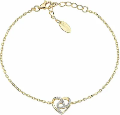 Immagine prodotto di Bracciale romantico placcato oro con cuore Love BRHHGBZ
