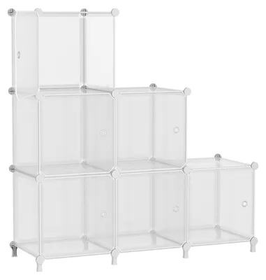 Image de Étagère empilable 6 cubes - Système de rangement - Étagères combinées avec portes - Multifonctionnel - Modulaire - Pour salon/chambre - Armoire de rangement