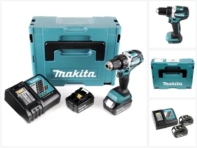 Image de Makita DDF 484 RMJ Perceuse-visseuse sans fil 18 V Brushless 54 Nm en Makpac avec 2x 4,0 Ah batterie et chargeur