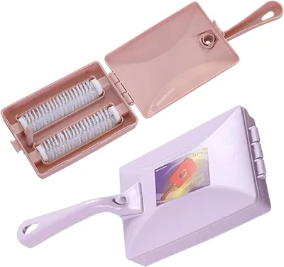 Imagen del producto de Escoba manual con doble sistema de rodillos, multifuncional, ideal para alfombras y pelo de mascotas
