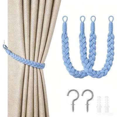 Obrázek produktu pro 60 cm ručně tkané záclonové stuhy s háčky