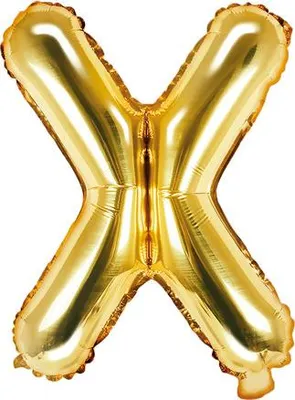 Produktbild von Folienballon Buchstabe „X“, 35cm, gold (1 Karton / 50 Stück)