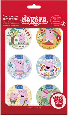 Produktbild von 6Stk. Cupcake Dekorationen Pepa Schwein 5,8cm