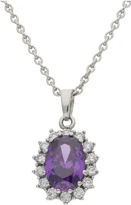 Produktbild von Kettenanhänger Damen 925/000 Silber Zirkonia JL10-02-3091 lila