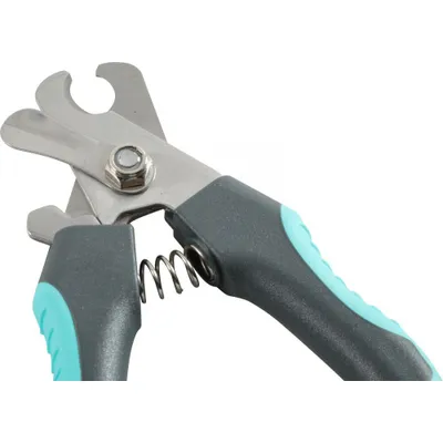 Close-up view of pet nail clippers.