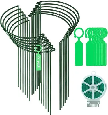 Obrázek produktu pro Famanu držáky na rostliny, 12 kusů – polokruhové kovové držáky, rozměry 40 x 25 cm