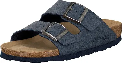 Produktbild von Rohde Damen Pantolette zwei Riemen Schnalle gepolstert Kork Fußbett Alba 5631, Größe:38 EU, Farbe:Blau