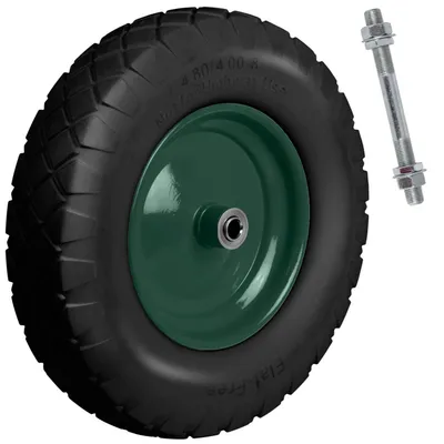 Image de Roue de brouette tubeless 4.00-8 noir-vert Humberg