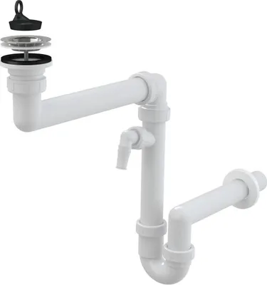 Produktbild von Platzsparender Spülbeckensiphon Alcadrain (Alcaplast) DN40 mit Anschluss A870P-DN40