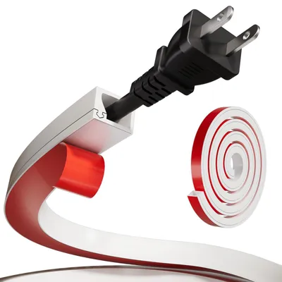 Produktbild von 2m Mini Kabelkanal Weiß Selbstklebend,Eckiger Silikon Kanal für 1 Kabel