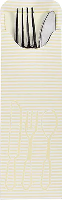 Produktbild von 12000 Bestecktaschen creme 23,5 x 7,3 cm inklusive farbiger Bistro Serviette