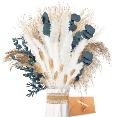 Produktbild von Getrocknete Pampasgras- und Eukalyptusblumen für Boho-Dekor