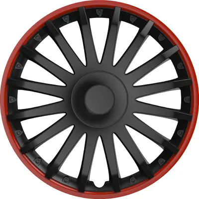 Produktbild von Z480548 Radkappen Radzierblenden SATZ (4Stück) 13 Zoll Crystal RO schwarz-rot