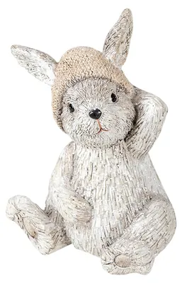 Image de Clayre & Eef, figurine décorative, lapin, 11x9x13 cm