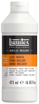 Produktbild von Liquitex 6216 Professional Glanz Firnis, nicht gilbend, alterungsbeständig, schnell trocknend, Archivqualität - 473 ml – Größe 1 stück (1er Pack), Glanz Firniss