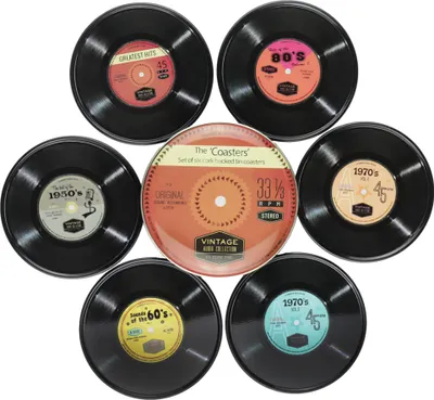 Produktbild von Untersetzer Set The Coasters Schallplatte Vinyl Bieruntersetzer Glasuntersetzer