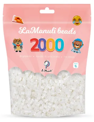 Zdjęcie produktu dla La Manuli Koraliki do prasowania perłowe 2000 szt. Midi 5 mm – prasowanki, koraliki termiczne, zestaw uzupełniający do pixel art
