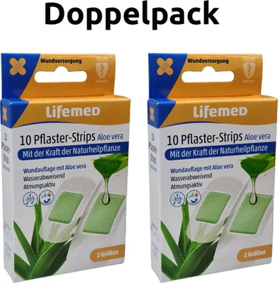 Produktbild von Atmungsaktive Pflasterstrips Weiß 40 Stück - Wundversorgung mit Aloe Vera für sensible Haut in 2 Größen