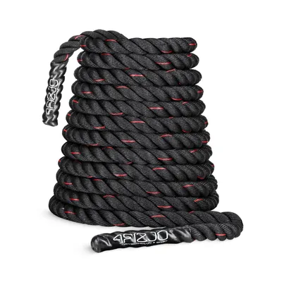 Produktbild von 4FIZJO Battle Rope Trainingsseil, mit rutschfesten Griffen, für Crossfit und Functional Training, 9m