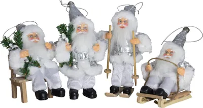 Produktbild von Weihnachtsmann 18cm, 4er Set, 4 Designs Dekofigur Weihnachten