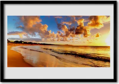 Produktbild von Bild 100x70 MDF-Rahmen Wandkunst Ocean Beach Landschaft