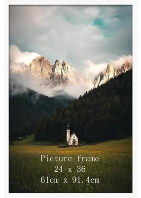 Image de Cadre photo en aluminium blanc, dimensions 61x91,5 cm, pour photos, affiches et puzzles