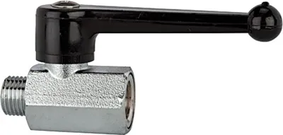 Produktbild von Riegler Mini-Kugelhahn, sandgestrahlt, MS vern., Handhebel, G 3/8 IG/AG