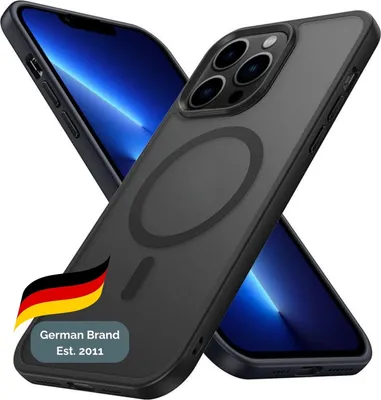 Obrázek produktu pro Pouzdro Cadorabo pro Apple iPhone 13 PRO MAX v černé barvě kompatibilní s MagSafe - Hybridní ochranné pouzdro se silikonovými okraji z TPU a robustní zadní stranou