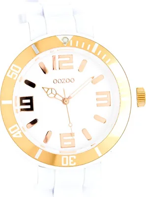 Produktbild von Oozoo Silikon Damen-Herren Uhr Analog Quarzuhr Armband weiß Vintage Series D2UOC4161A
