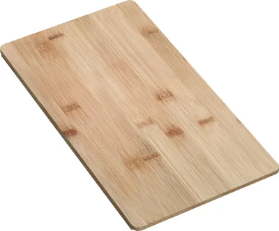 A wooden cutting board is shown against a white background.