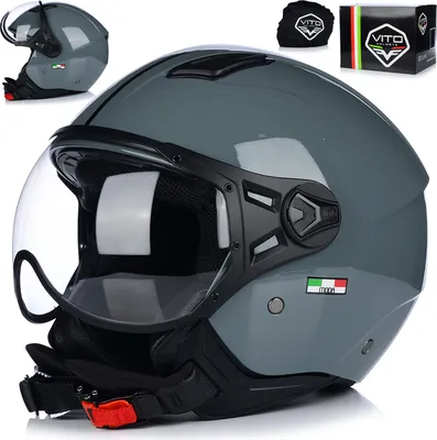 Image de Jet casque cyclomoteur | VITO MODA | hommes et femmes | casque jet avec visière | ECE 22.06  | casque moto | XL (60cm)
