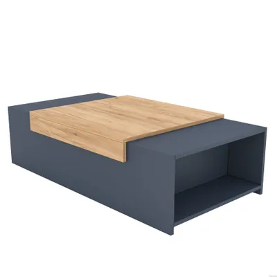 Produktbild von Couchtisch groß für Wohnzimmer graphit eiche gold