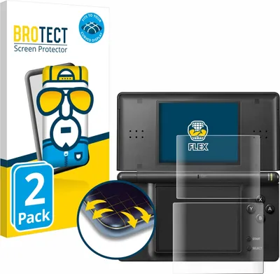 Produktbild von 2x BROTECT Fullscreen Schutzfolie für Nintendo DS LITE Displayschutz Folie Fullcover Klar Transparent