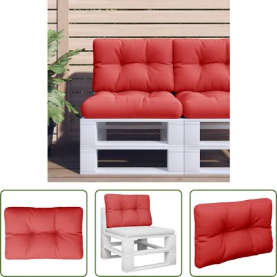 Immagine prodotto di The Living Store Cuscino Pallet rosso 50x40x12 cm tessuto