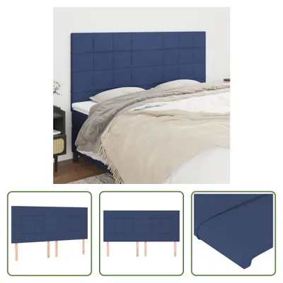 Produktbild von The Living Store Kopfteile 4 Stk. Blau 100x5x78/88 cm Stoff