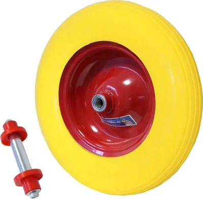 Produktbild von Vollgummirad für Schubkarren 400 mm pannensicher mit Metallfelge und Achse