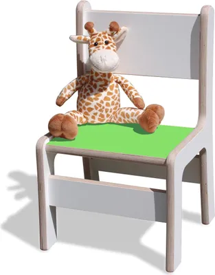 Produktbild von Kinderstuhl - Weiß mit bunter Sitzfläche - Grün