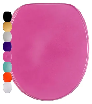 Produktbild von Glitzernder WC-Sitz mit Absenkautomatik, stabiler Holzqualität (Pink)